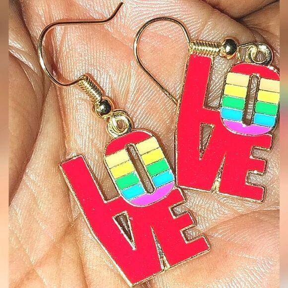 Super cute love rainbow earrings - Picture 4 of 7